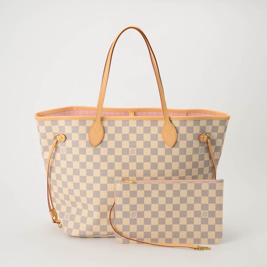 並行輸入 ルイヴィトン トートバッグ Louis Vuitton ダミエ・アズール ネヴァーフル MM N40603 レディース ホワイト系 白 ピンク | LOUIS VUITTON | 05