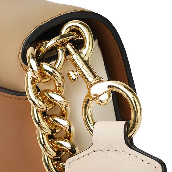 良品　マークジェイコブス ショルダーバッグ  茶  白  黒  金 MARC JACOBS - 良品 マークジェイコブス ショルダーバッグ 茶 白 黒 金
