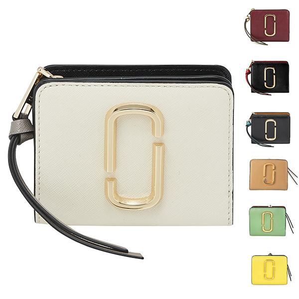 並行輸入 マークジェイコブス 2つ折り財布 MARC JACOBS ザ スナップショット M0013360 136レディース ホワイト 白 ブラック 黒 | MARC JACOBS