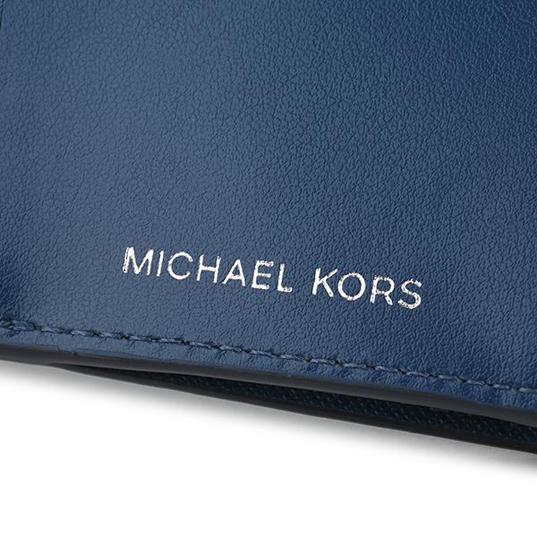 新品☆MICHAEL KORS ブルー シグネチャー  レザー ミニ 折り財布 MICHAEL KORS 並行輸入 マイケルコース 3つ折り財布 グリニッチ