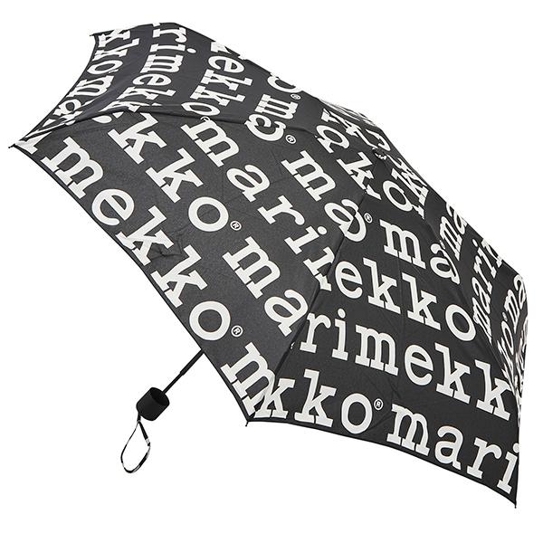 並行輸入 マリメッコ 傘 Marimekko ミニ マニュアル マリロゴ 折りたたみ傘 048859 910レディース ブラック 黒 ホワイト 白 | marimekko | 09
