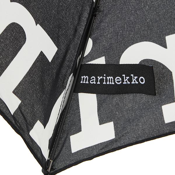 並行輸入 マリメッコ 傘 Marimekko ミニ マニュアル マリロゴ 折りたたみ傘 048859 910レディース ブラック 黒 ホワイト 白 | marimekko | 08
