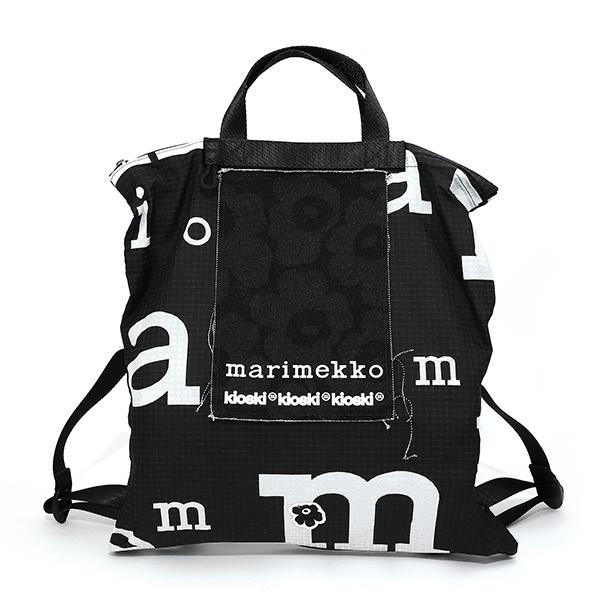 並行輸入 マリメッコ リュックサック Marimekko ファニー B-PACK MARIMERKKI 092209 992ユニセックス ブラック 黒 ホワイト 白 | marimekko