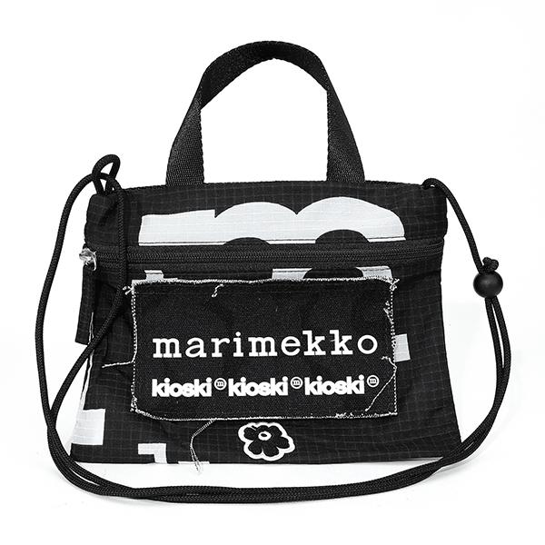 並行輸入 マリメッコ ショルダーバッグ Marimekko ファニー CROSS POCKET MARIMERKKI 092210 992ユニセックス ブラック 黒 ホワイト 白 爆買 | marimekko