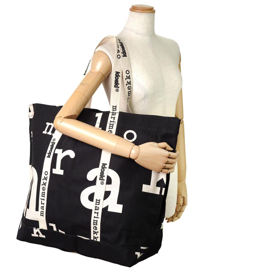 並行輸入 マリメッコ トートバッグ Marimekko キオスキ CARRIER BIG MARIMERKKI 092249 910レディース ブラック 黒 | marimekko | 05
