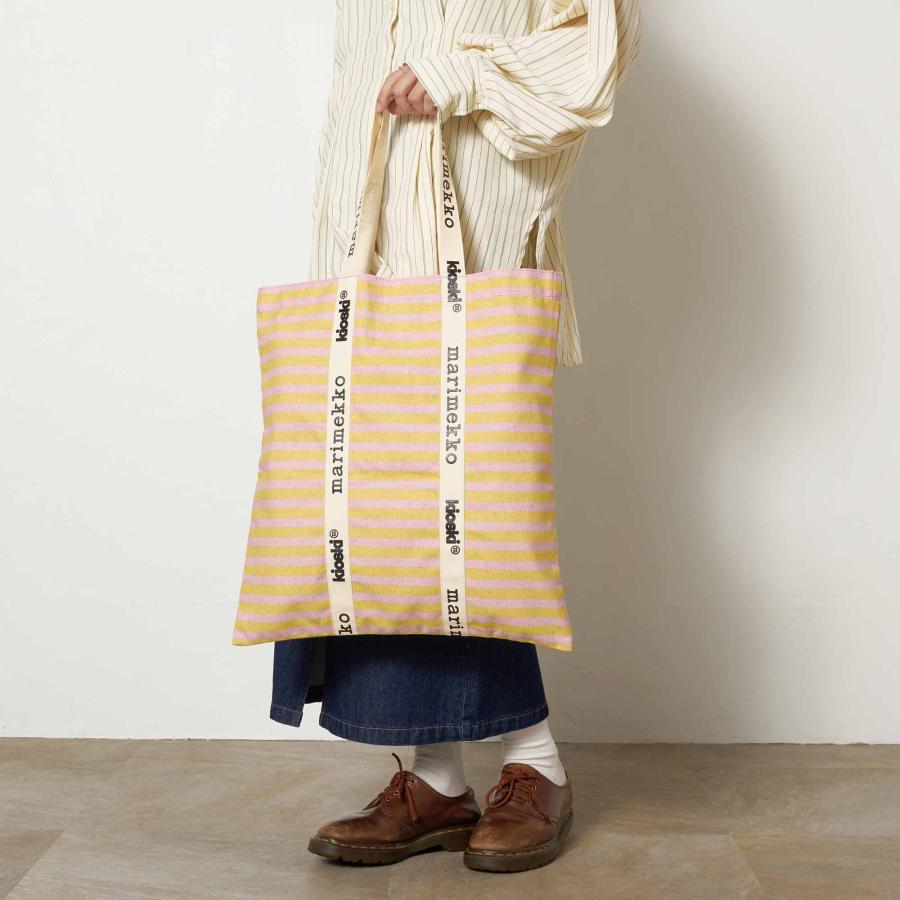 並行輸入 マリメッコ トートバッグ Marimekko キオスキ キャリア ミディ タサライタ トートバッグ 093347 320レディース ピンク イエロー 黄 | marimekko
