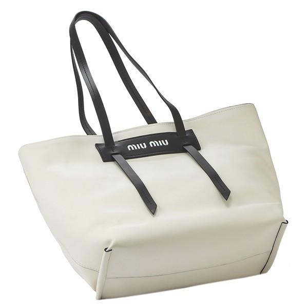Miu Miu ホワイト レザートートバッグ【A4サイズ可能】