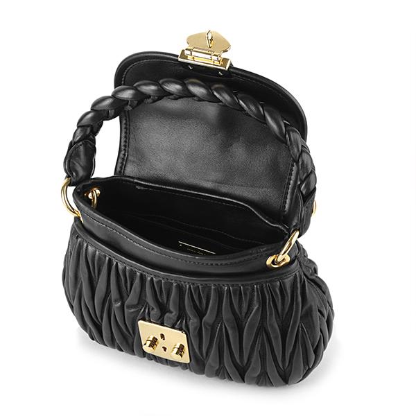 miumiu ハンドバッグ　ブラック miu miu（ミュウミュウ） 並行輸入 ハンドバッグ マテラッセ 5BH188