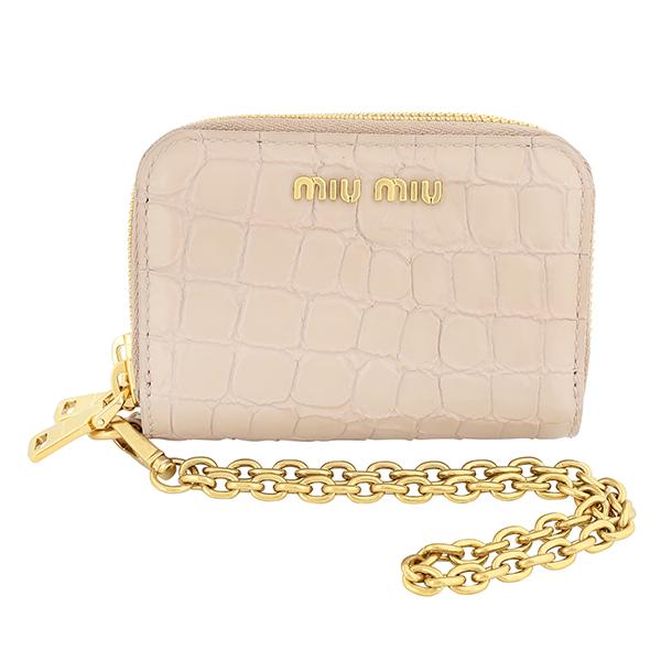 miu ミュウミュウ カードケース MIU クロコダイル プリント レザー 