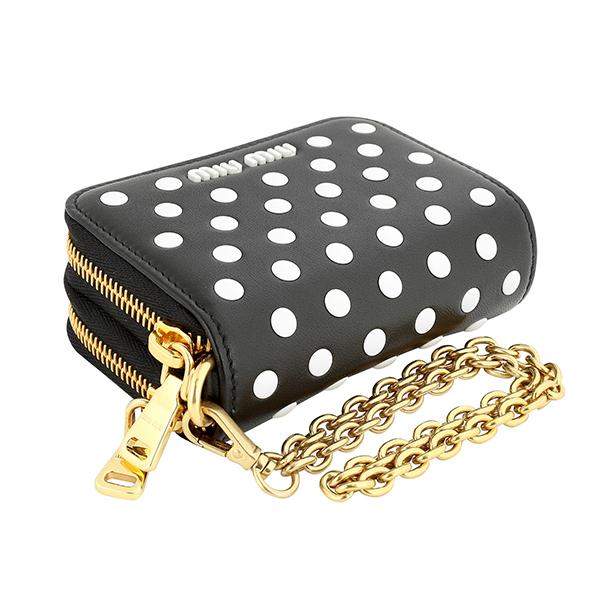 miu ミュウミュウ カードケース MIU ドットスタッズ 5MC078 2DRA miu ミュウミュウ カードケース MIU ドットスタッズ 5MC078 2DRA