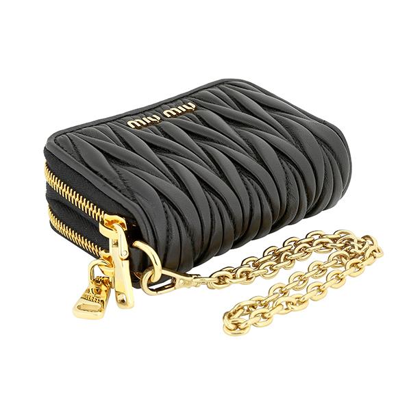 極美品　ミュウミュウ　ナッパ　カードケース　キーホルダー付　フラグメント 極美品ミュウミュウナッパコインカードケースキーホルダー付フラグメント