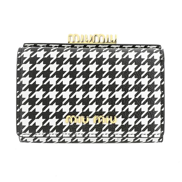 miu miu（ミュウミュウ） 並行輸入 3つ折り財布 プリント レザー