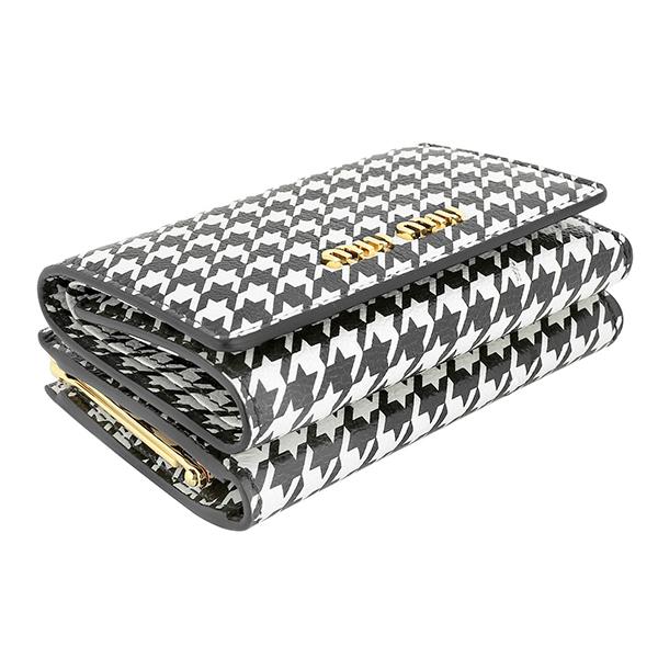 miu 並行輸入 ミュウミュウ 3つ折り財布 プリント レザー 5ME005 2F38