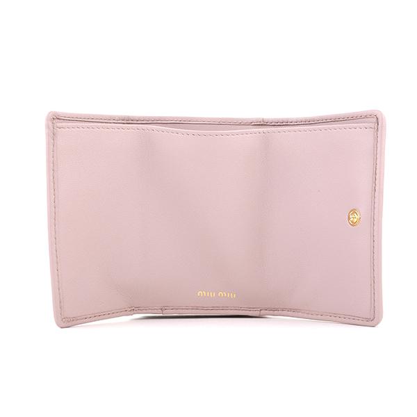 miumiu マテラッセ　折り財布 ミュウミュウ 二つ折り財布 マテラッセ ミニ財布 ピンク