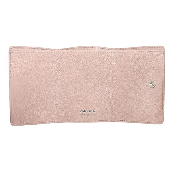 miu ミュウミュウ 3つ折り財布 MIU マドラス パール 5MH021 2F3R miu ミュウミュウ 3つ折り財布 MIU マドラス パール 5MH021 2F3R