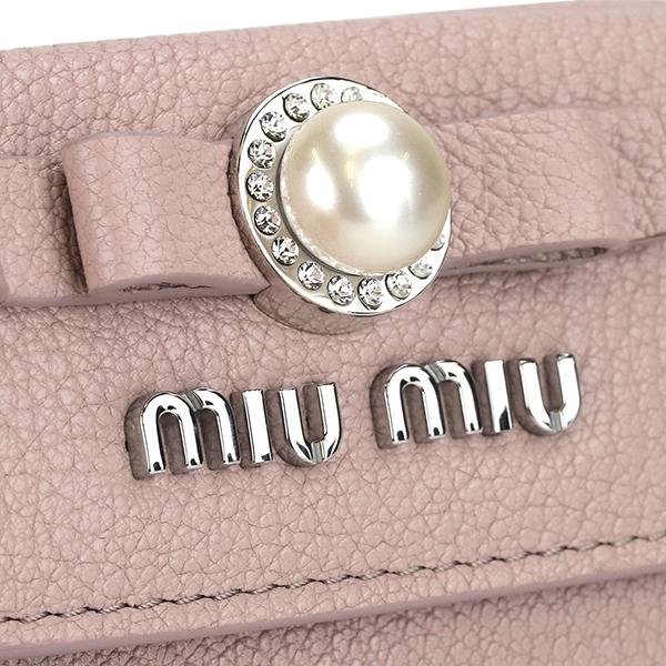 miu ミュウミュウ 3つ折り財布 MIU マドラス パール 5MH021 2F3R miu ミュウミュウ 3つ折り財布 MIU マドラス パール 5MH021 2F3R
