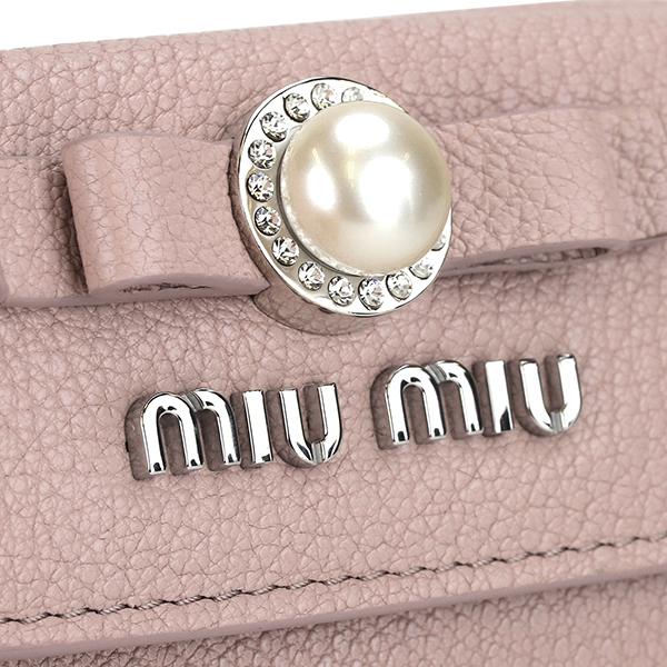 ミュウミュウ 3つ折り財布 MIU MIU マドラス パール 5MH021 2F3R F0D91