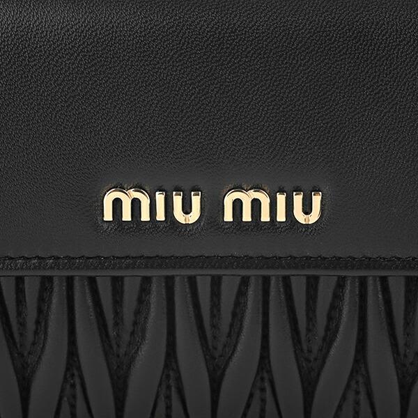 miu miu ブラック 長財布 miu miu 長財布 マテラッセ ブラック ロゴ入り ミュウミュウ 収納力◎