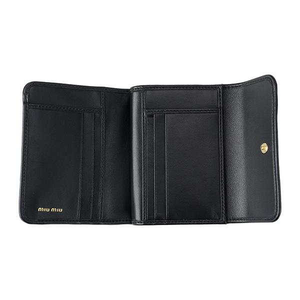 miu 並行輸入 ミュウミュウ 2つ折り財布 ブラック 黒 MIU 5ML002