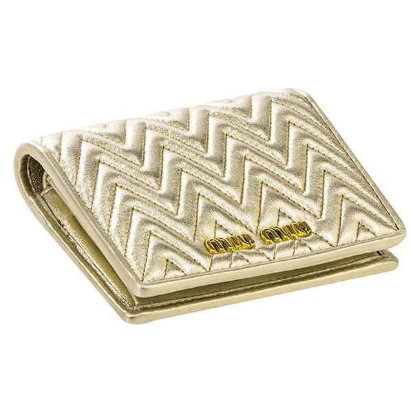 美品 箱付き miu miu ミュウミュウ ナッパインプントゥーレ 二つ折り財布 MIU MIU ナッパレザー 財布 (MiuMiu/折りたたみ財布
