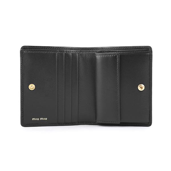 miu ミュウミュウ 2つ折り財布 MIU ドットスタッズ 5MV204 2DRA miu ミュウミュウ 2つ折り財布 MIU ドットスタッズ 5MV204 2DRA