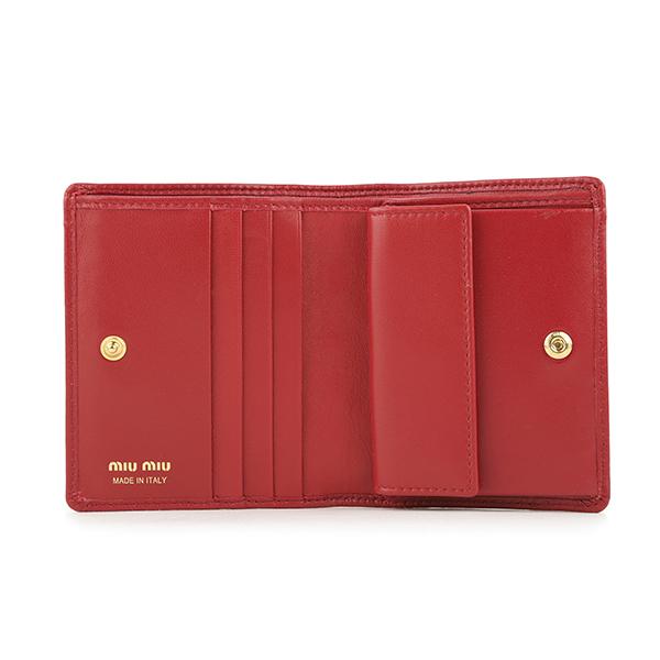 miu ミュウミュウ 2つ折り財布 MIU ドットスタッズ 5MV204 2DRA miu ミュウミュウ 2つ折り財布 MIU ドットスタッズ 5MV204 2DRA