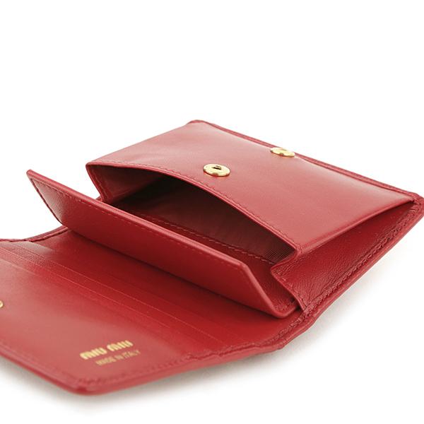 miu ミュウミュウ 2つ折り財布 MIU ドットスタッズ 5MV204 2DRA miu ミュウミュウ 2つ折り財布 MIU ドットスタッズ 5MV204 2DRA