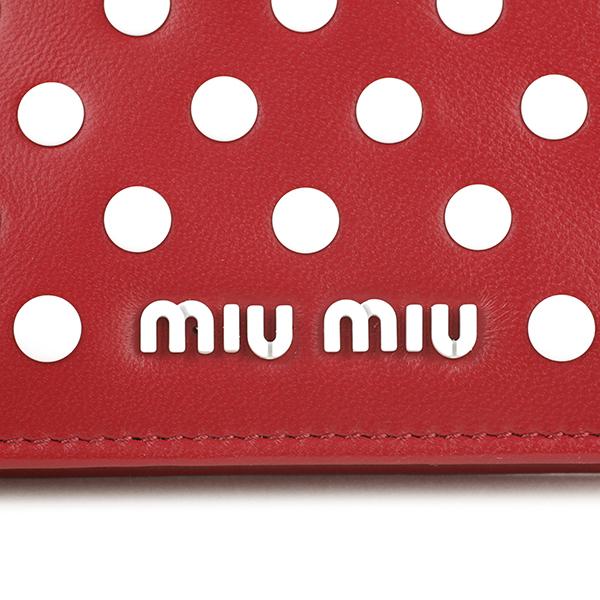 miu ミュウミュウ 2つ折り財布 MIU ドットスタッズ 5MV204 2DRA miu ミュウミュウ 2つ折り財布 MIU ドットスタッズ 5MV204 2DRA