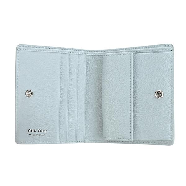 miu 並行輸入 ミュウミュウ 2つ折り財布 MIU マドラス パール