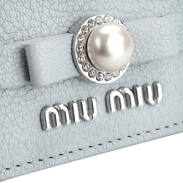 miu 並行輸入 ミュウミュウ 2つ折り財布 MIU マドラス パール 5MV204