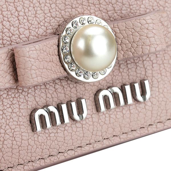 miu ミュウミュウ 2つ折り財布 MIU マドラス パール 5MV204 2F3R F0D91  