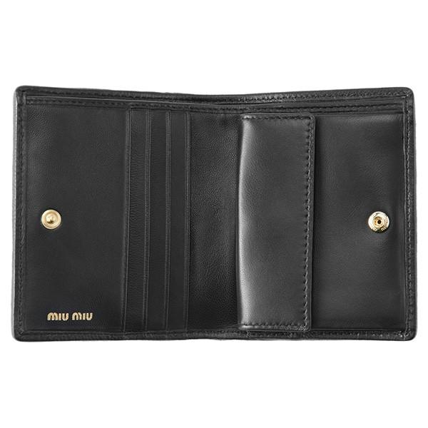 miu ミュウミュウ 2つ折り財布 ブラック 黒 MIU 5MV204 N88