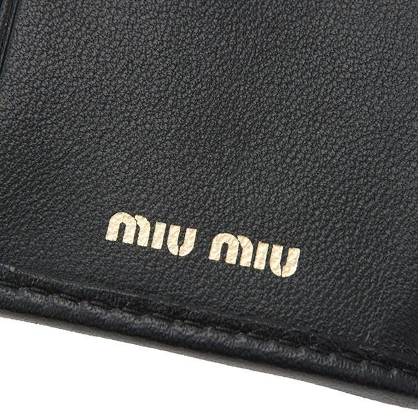 【極美品】miu miu ミュウミュウ　マテラッセ　キーケース レザー ブラック miu miu（ミュウミュウ） キーケース MATELASSE マテラッセ 5PG222