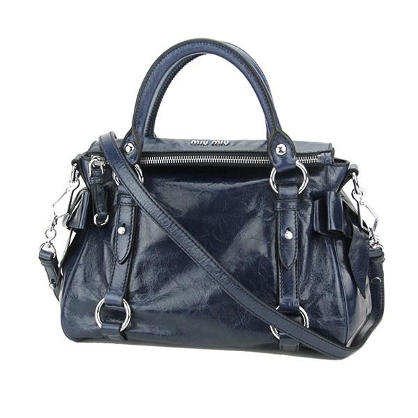 並行輸入 ミュウミュウ  ハンドバッグ ヴィッテロ ラックス RT0438 ネイビー 爆買 | miu miu