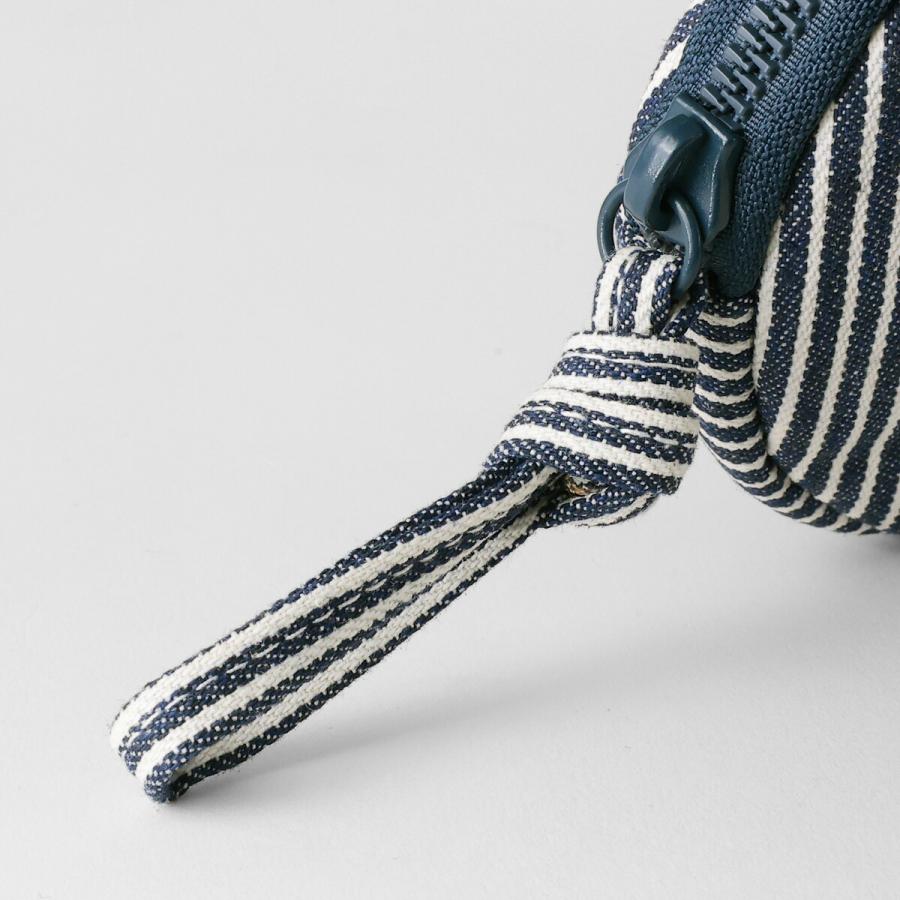 並行輸入 オレンド ポーチ サーキュラー ミニパース コットン ネイビー ストライプ CIRCULAR MINI PURSE COTTON | OLEND | 05