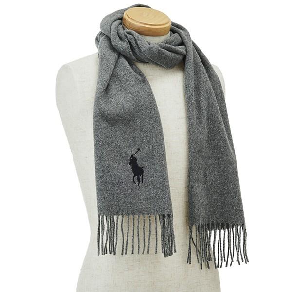 並行輸入 ポロ ラルフローレン マフラー・ストール ビッグポニーエンブロイダードスカーフ PC0231 015 グレー/ブラック 黒 爆買 | POLO RALPH LAUREN | 04