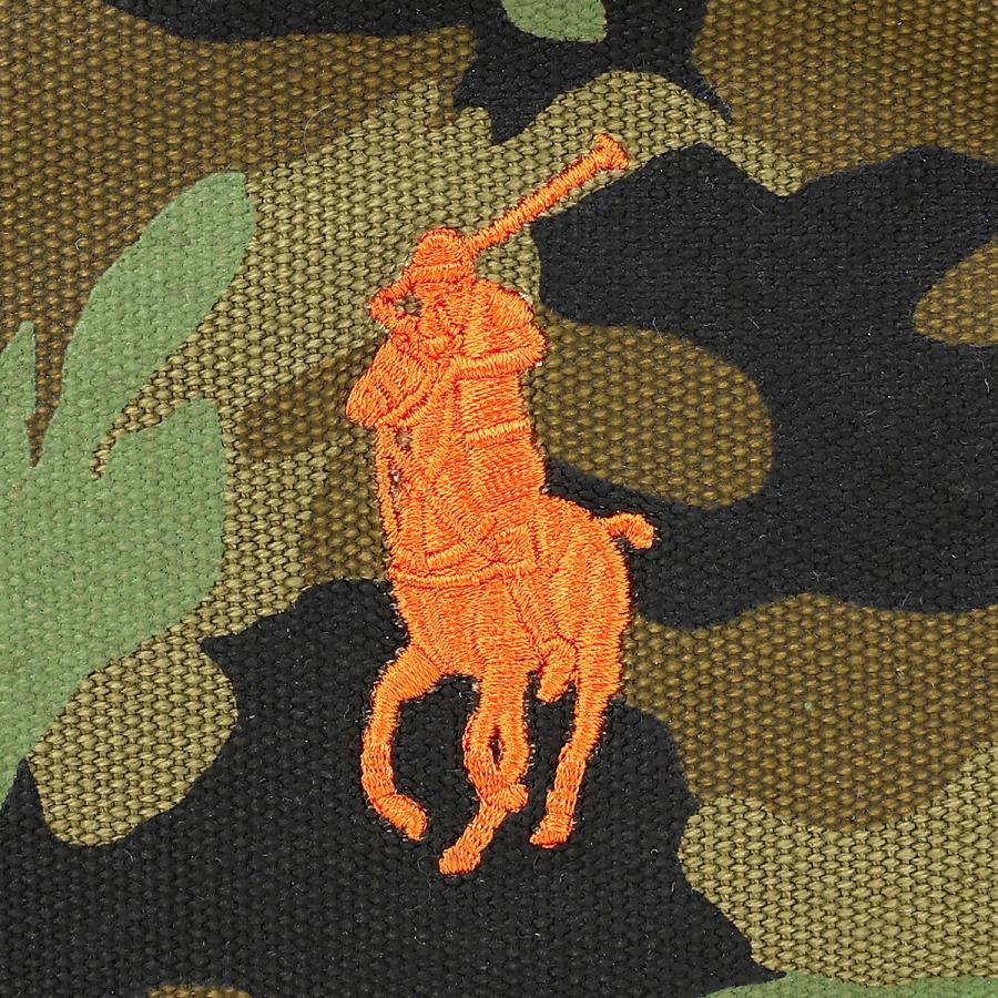 ポロ ラルフローレントートバッグ ビッグポニー ベージュ×オレンジ刺繍 美品 POLO RALPH LAUREN（ポロ・ラルフローレン） 並行輸入 ポロ ラルフ