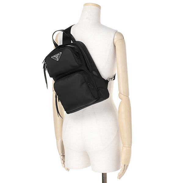 PRADA ブラック ビジネスバッグ バックパック PRADA プラダ メンズ ショルダーバッグ TESSUTO VITELLO 2VD062