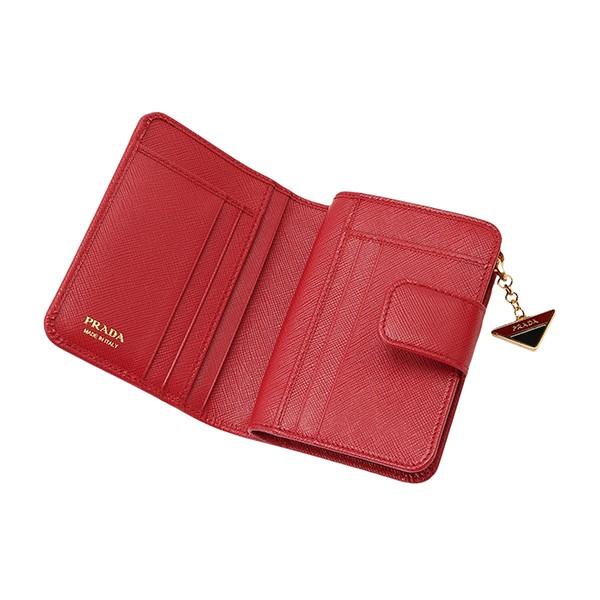 【国内正規】プラダ サフィアーノトライアングル 財布 RFID 美品 PRADA 並行輸入 プラダ 2つ折り財布 サフィアーノ トライアングル