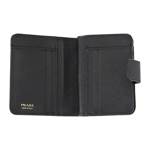 並行輸入 プラダ 2つ折り財布 サフィアーノ シャイン 1ML018 2EBW F0002 ブラック 黒 爆買 | PRADA | 03