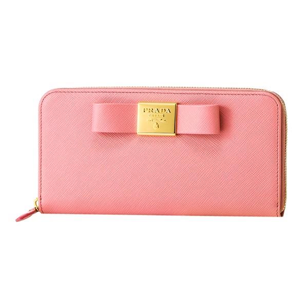 並行輸入 プラダ  長財布(ラウンドファスナー) サフィアーノ フィオッコ 1ML506 2AEE F0442 ピンク 爆買 | PRADA