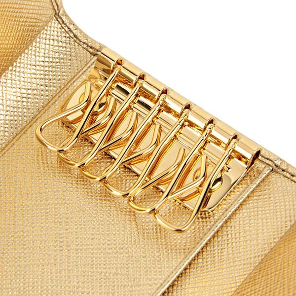 【美品】 PRADA プラダ キーケース 6連 サフィアーノ ゴールド 金具 PRADA プラダ 6連キーケース リボンモチーフ サフィアーノレザー