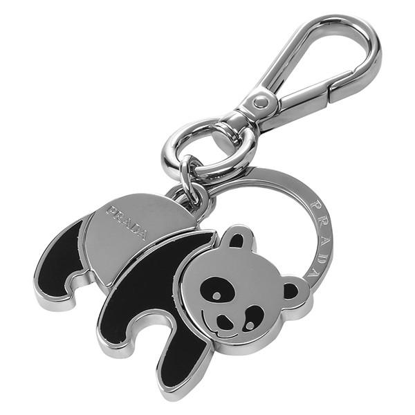 並行輸入 プラダ キーホルダー アッチャイオ スマルト 1PS434 2BA6 F0002 ブラック 黒/ホワイト 白 爆買 | PRADA