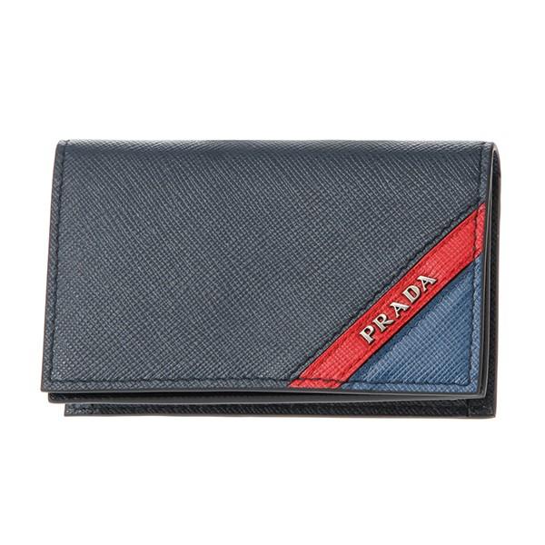 並行輸入 プラダ カードケース サフィアーノ ストライプ 2MC122 2EGO F0VE2 ネイビー/赤 レッド/ブルー 青 爆買 | PRADA