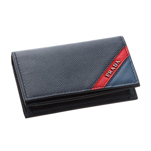 並行輸入 プラダ カードケース サフィアーノ ストライプ 2MC122 2EGO F0VE2 ネイビー/赤 レッド/ブルー 青 爆買 | PRADA | 02