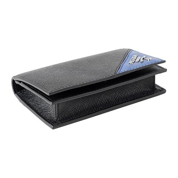 並行輸入 プラダ カードケース サフィアーノ メタル 2MC122 QME F014B ブラック 黒/ブルー 青 爆買 | PRADA | 02