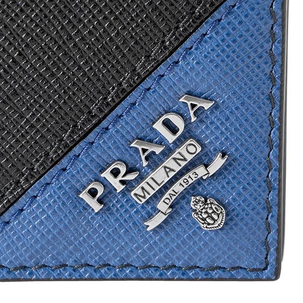 並行輸入 プラダ カードケース サフィアーノ メタル 2MC122 QME F014B ブラック 黒/ブルー 青 爆買 | PRADA | 05