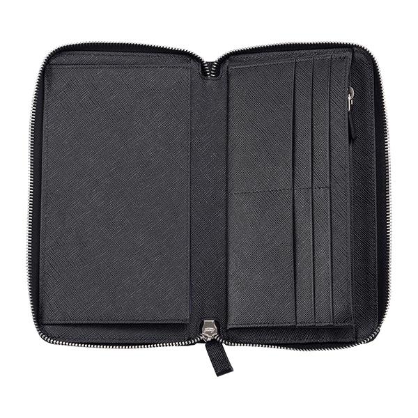 並行輸入 プラダ 長財布(ラウンドファスナー) PRADA サフィアーノ トライアングル 2ML188 QHH F0002メンズ ブラック 黒 | PRADA | 03