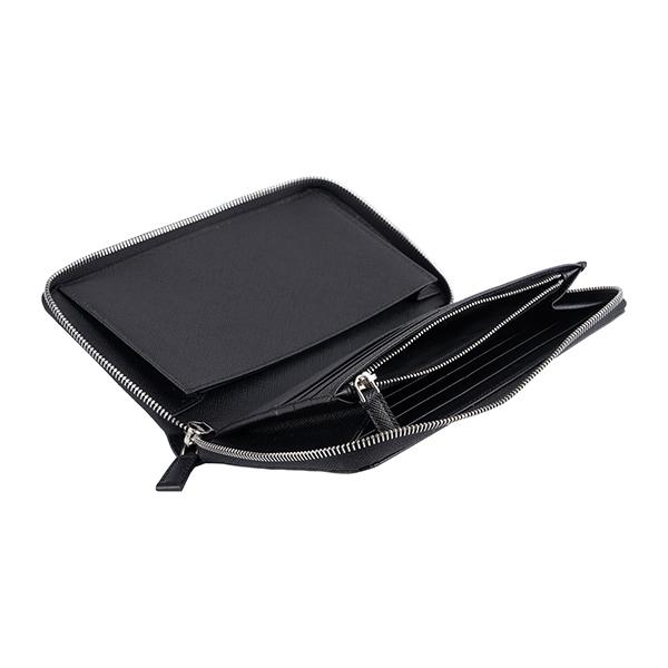 並行輸入 プラダ 長財布(ラウンドファスナー) PRADA サフィアーノ トライアングル 2ML188 QHH F0002メンズ ブラック 黒 | PRADA | 04