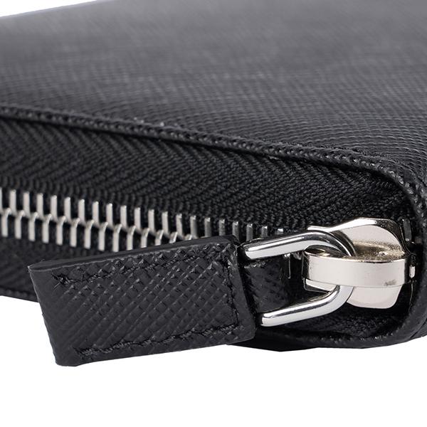 並行輸入 プラダ 長財布(ラウンドファスナー) PRADA サフィアーノ トライアングル 2ML188 QHH F0002メンズ ブラック 黒 | PRADA | 07